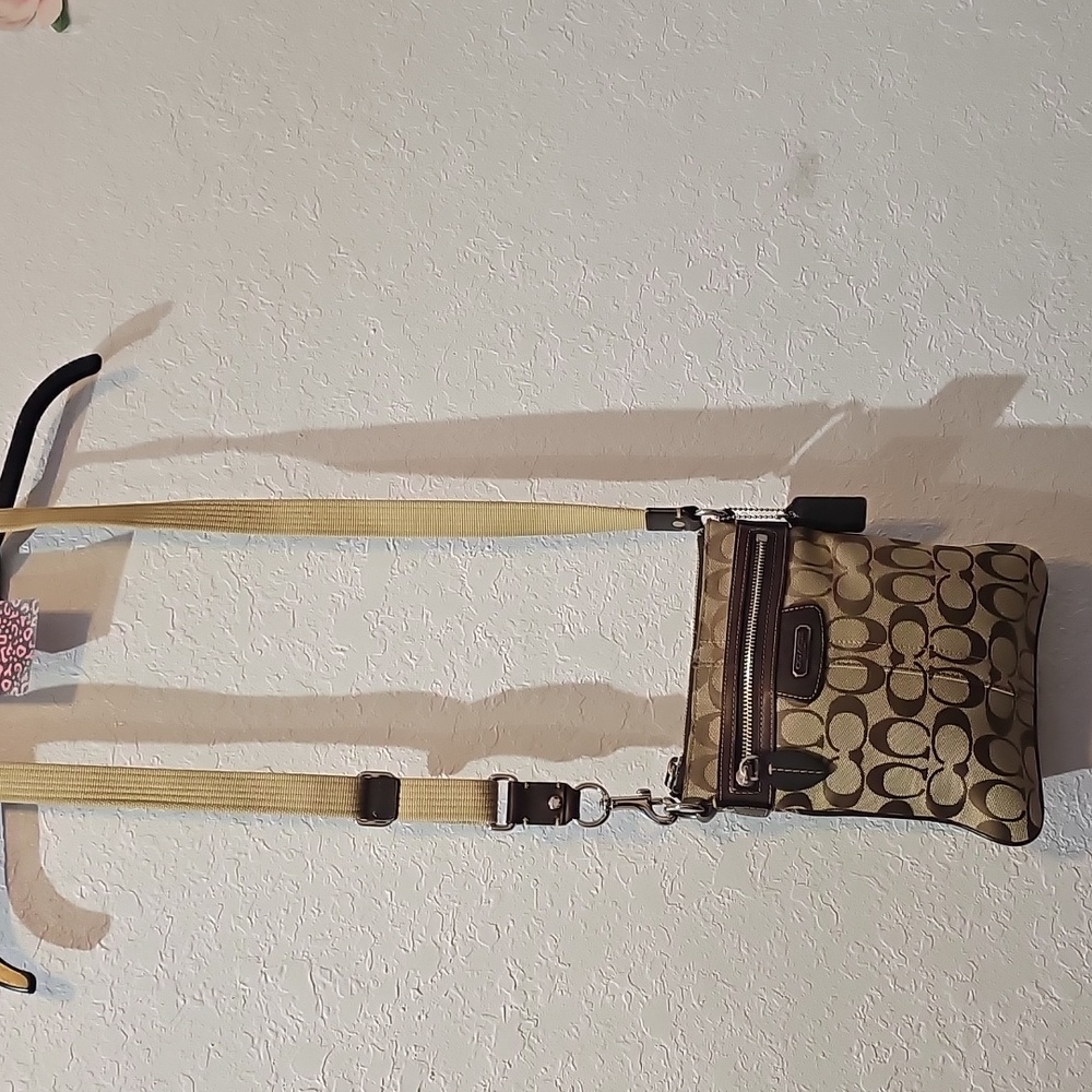 Small brown tan coach crossbody